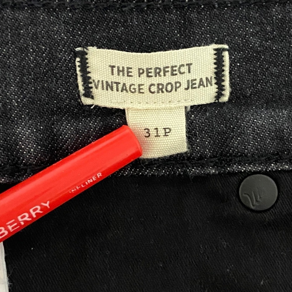 Madewell Perfect Vintage Crop Jeans High Rise Black Wash Denim Size 31P - Picture 4 of 11